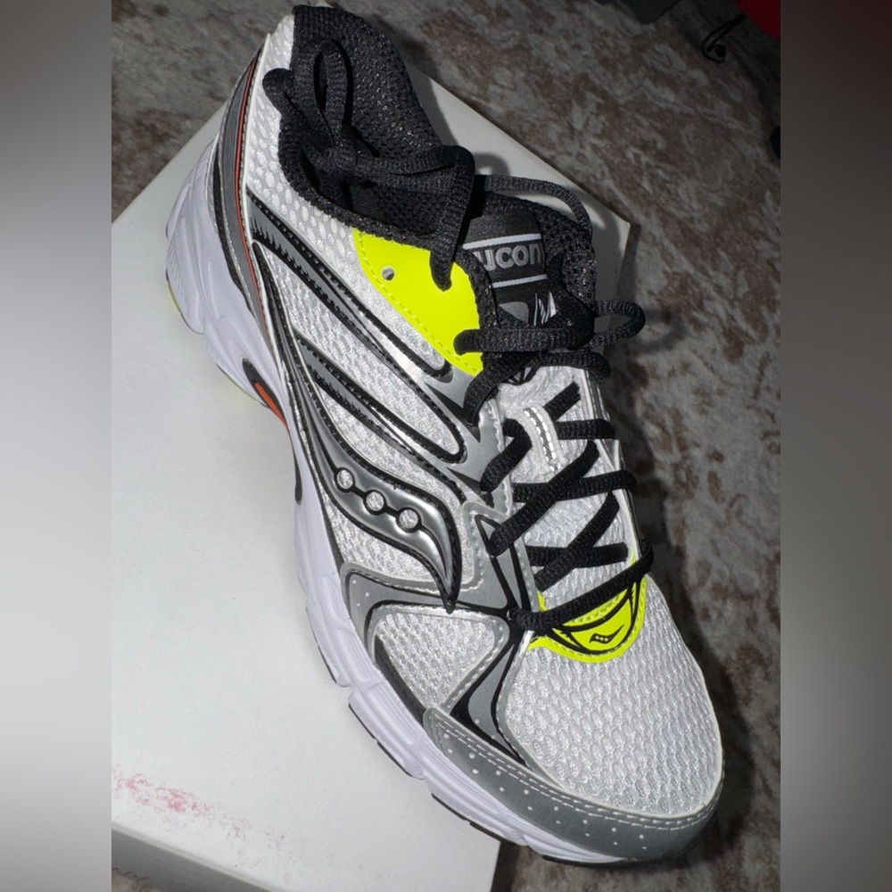 Saucony Unisex Sneakers - Gray and Neon Yellow